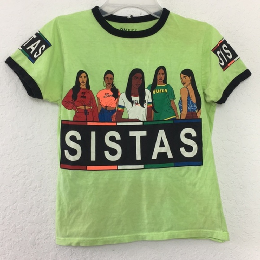 ✅Women Black Queen Sistas Top shirt size S